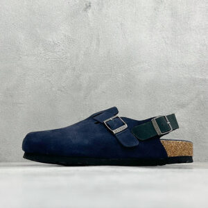 zhenhui-Birkenstock Boston 勃肯绒面金属针扣软木底包头拖鞋 -1030668