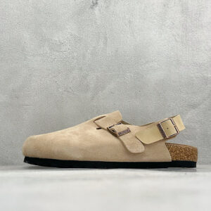 zhenhui-Birkenstock Boston 勃肯绒面金属针扣软木底包头拖鞋 -1030668