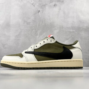 zhenhui- Jordan  × Travis Scott Air Jordan 1 倒钩 8.0 Low OG "Medium Olive" 米绿-DM7866-200