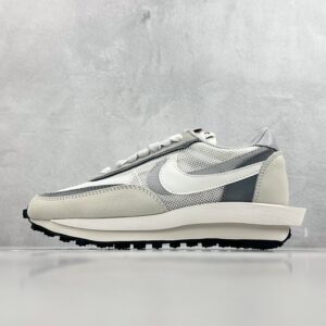 zhenhui-Sacai x Nike Waffle 解构 网布灰白-BV0073-100