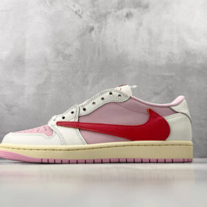 zhenhui-Travis Scott x Jordan Air Jordan 1 Low OG  倒钩 粉白-DM7866 100